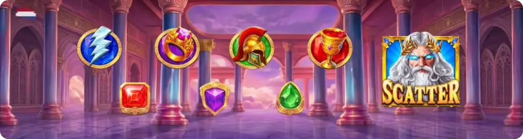 Symbolen Fortune of Olympus met Zeus Scatter overzicht